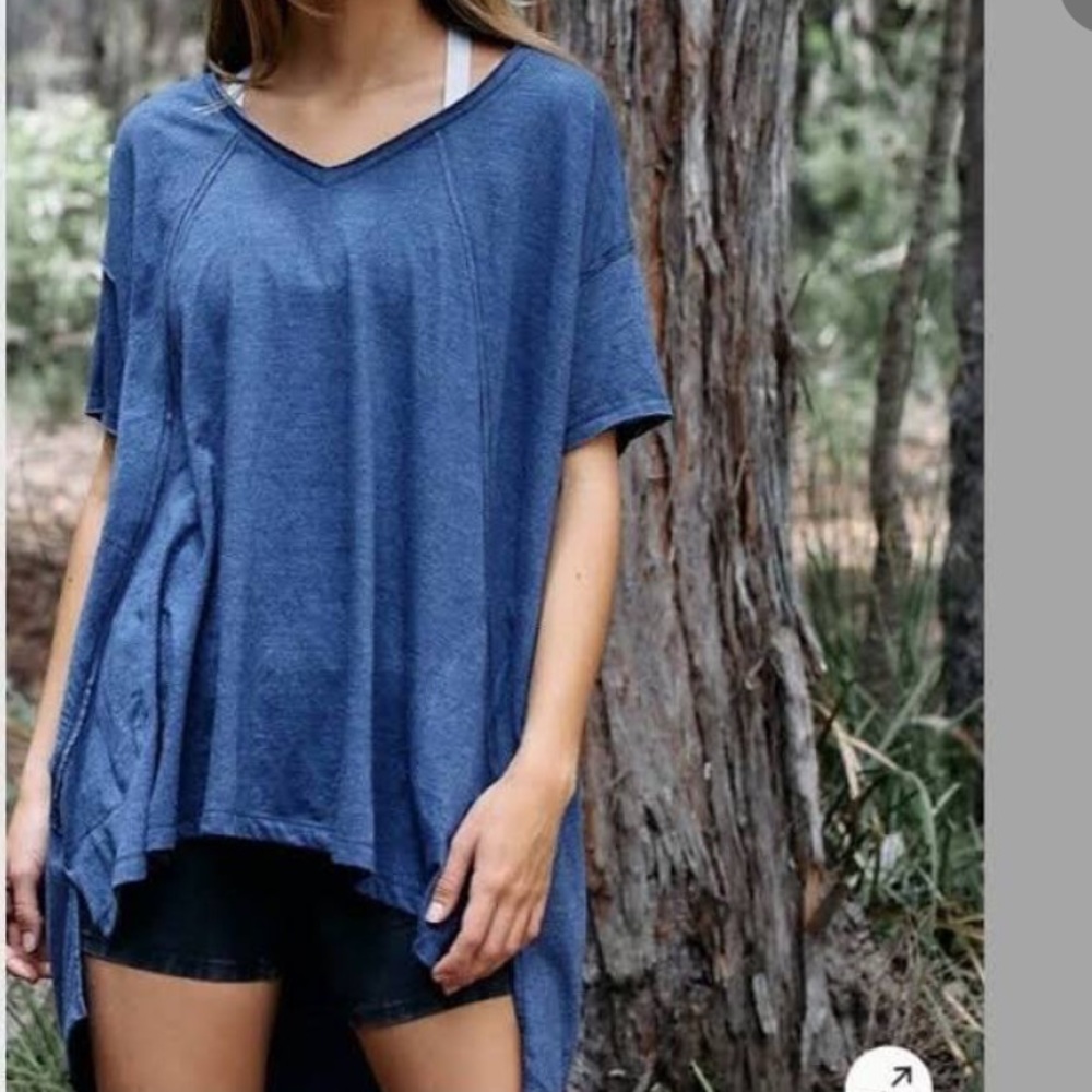 FP Movement by Free People Indigo Short Sleeve Top